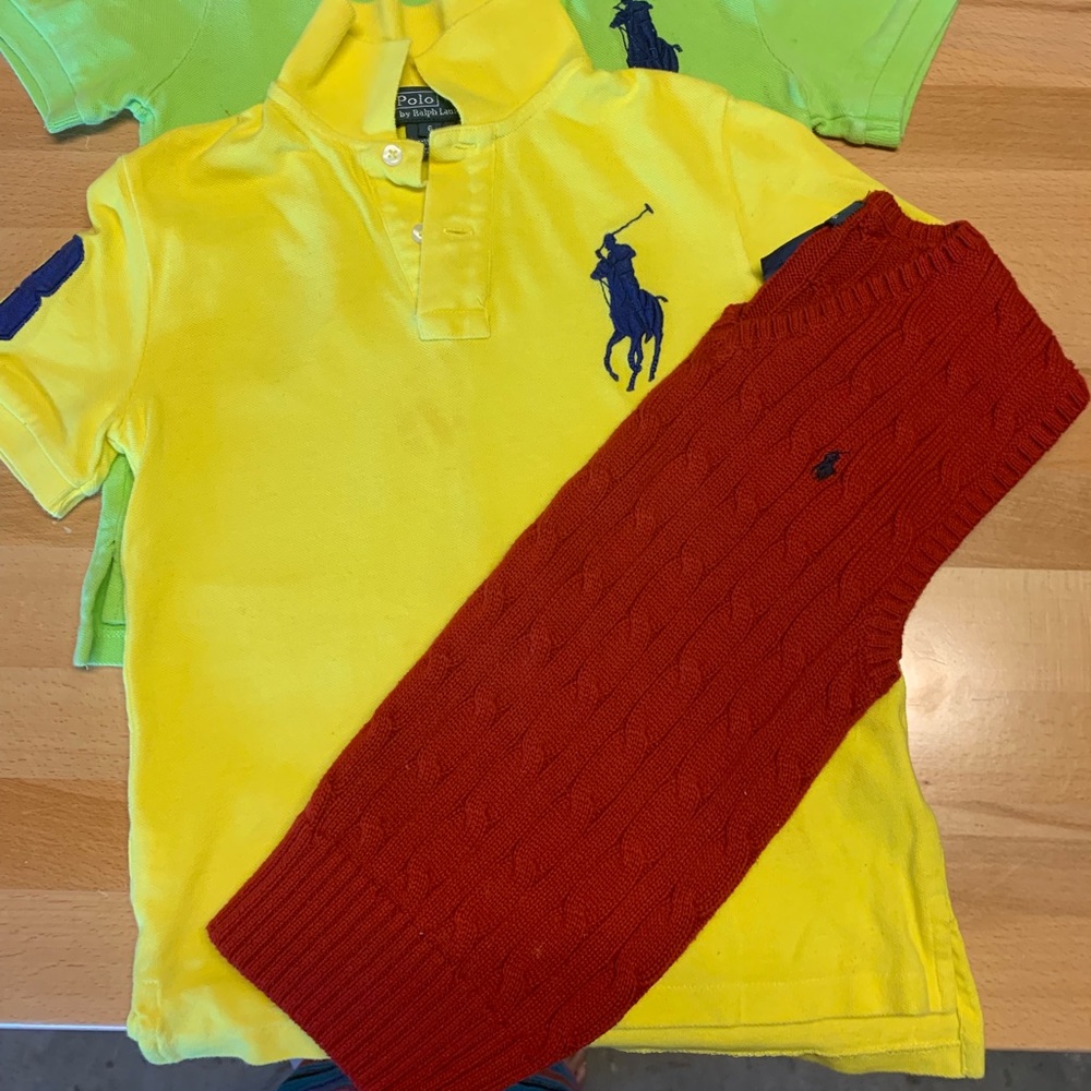 Boys size 6 2 Polos by Ralph Lauren & vest!!